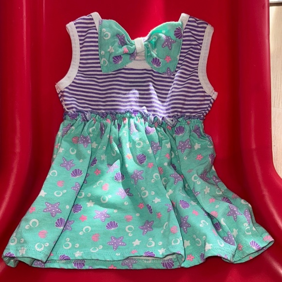 Little Mermaid Striped Dress Disney 3-6m - Picture 2 of 2